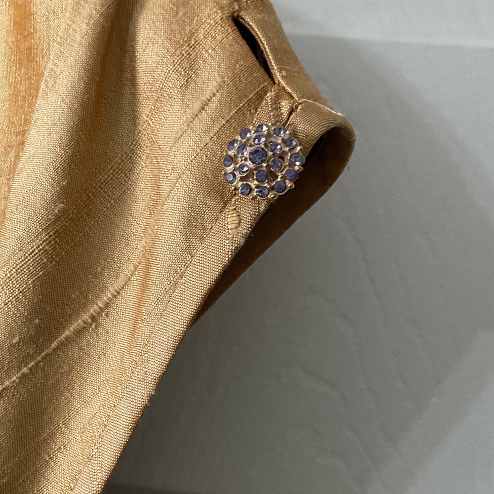Kay Unger Gold and Purple Midi Dress - Picture 6 of 6